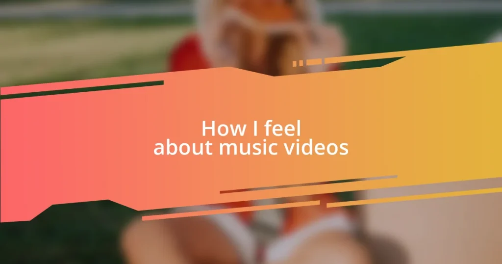 How I feel about music videos
