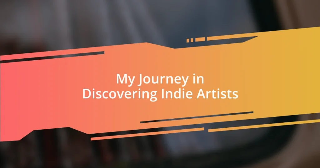 My Journey in Discovering Indie Artists